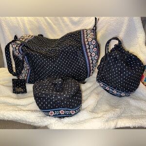 Vintage 2005 Vera Bradley “Alpine Black” travel set